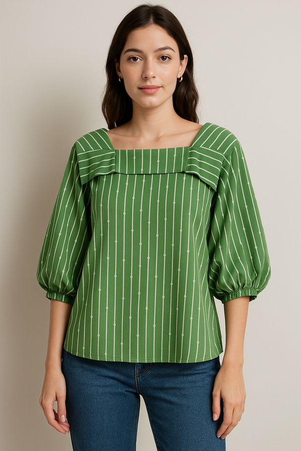 Whisper Lines Chiffon Top