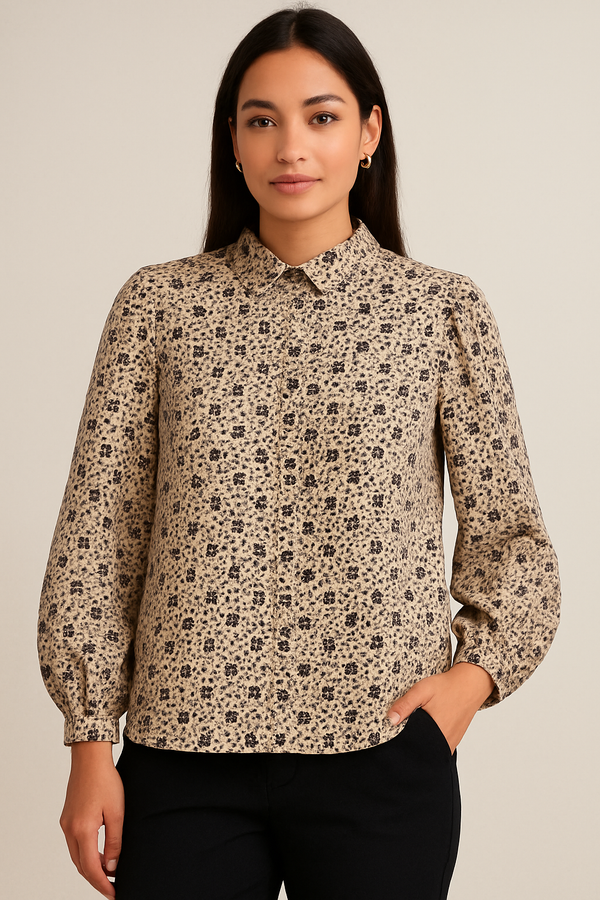 Vintage Bloom Button-Down Top