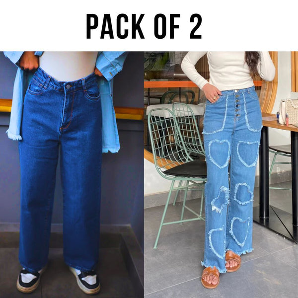 Pack of 2 LovePatch & Dream Drape Jeans