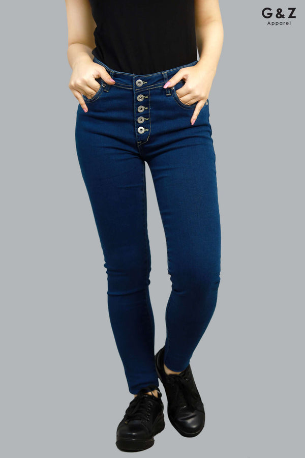 Five Button High Waisted Jeans